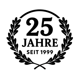 Logo 25 Jahre Mischler Landmaschinen und Metallbau in Schwarzenegg – Jubiläumsausgabe in Schwarz, Familienbetrieb mit Erfahrung im Einzugsgebiet Steffisburg, Fahrni und Umgebung.